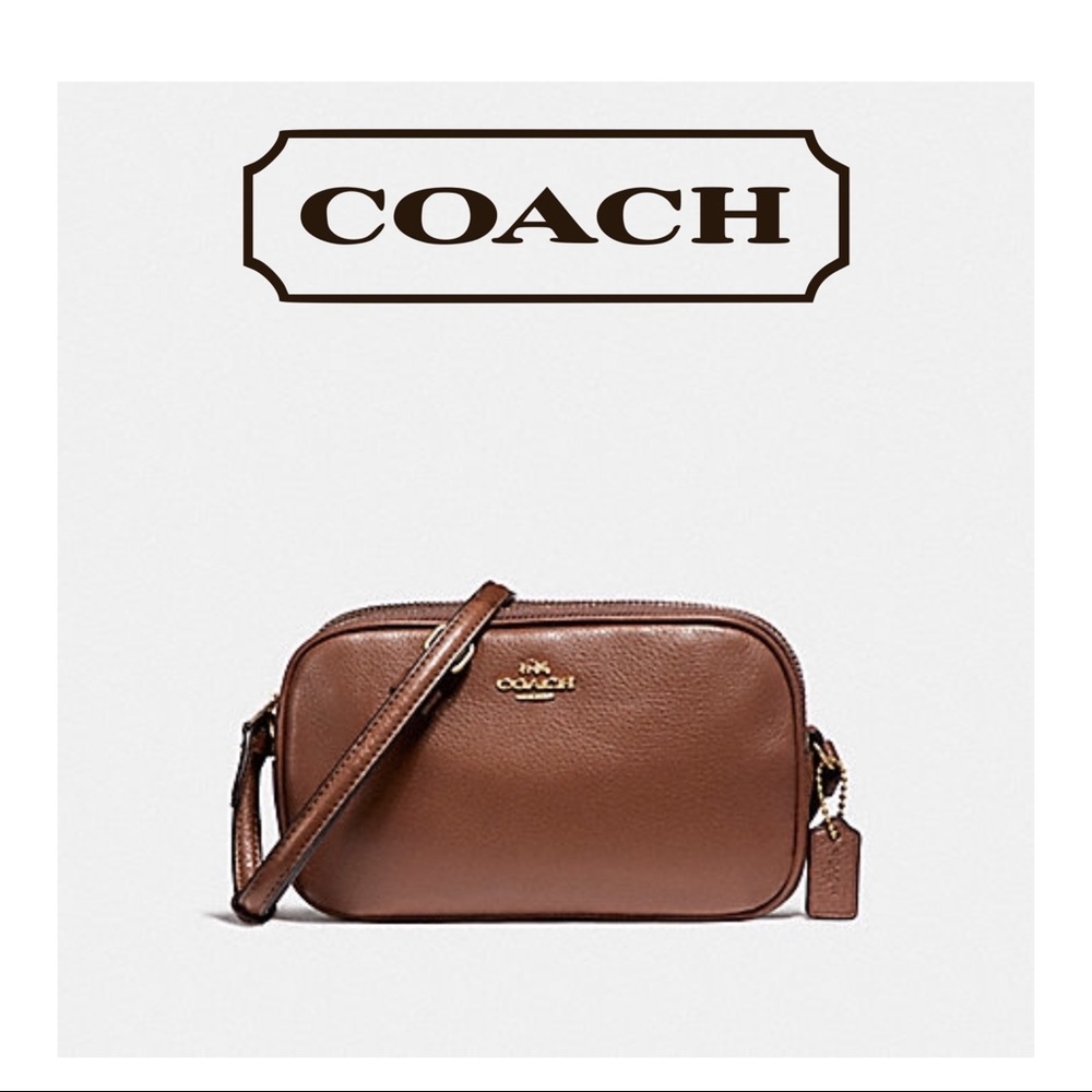 Coach Crossbody Pouch In Pebble Leather Gem
